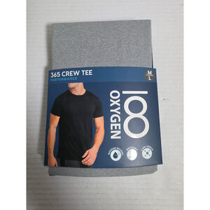 Oxygen Men's Performance 365 Crew Tee Grey NEW Moisture Wicking Breathable M/L